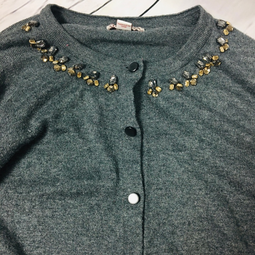 Grey cardigan with gem detail
